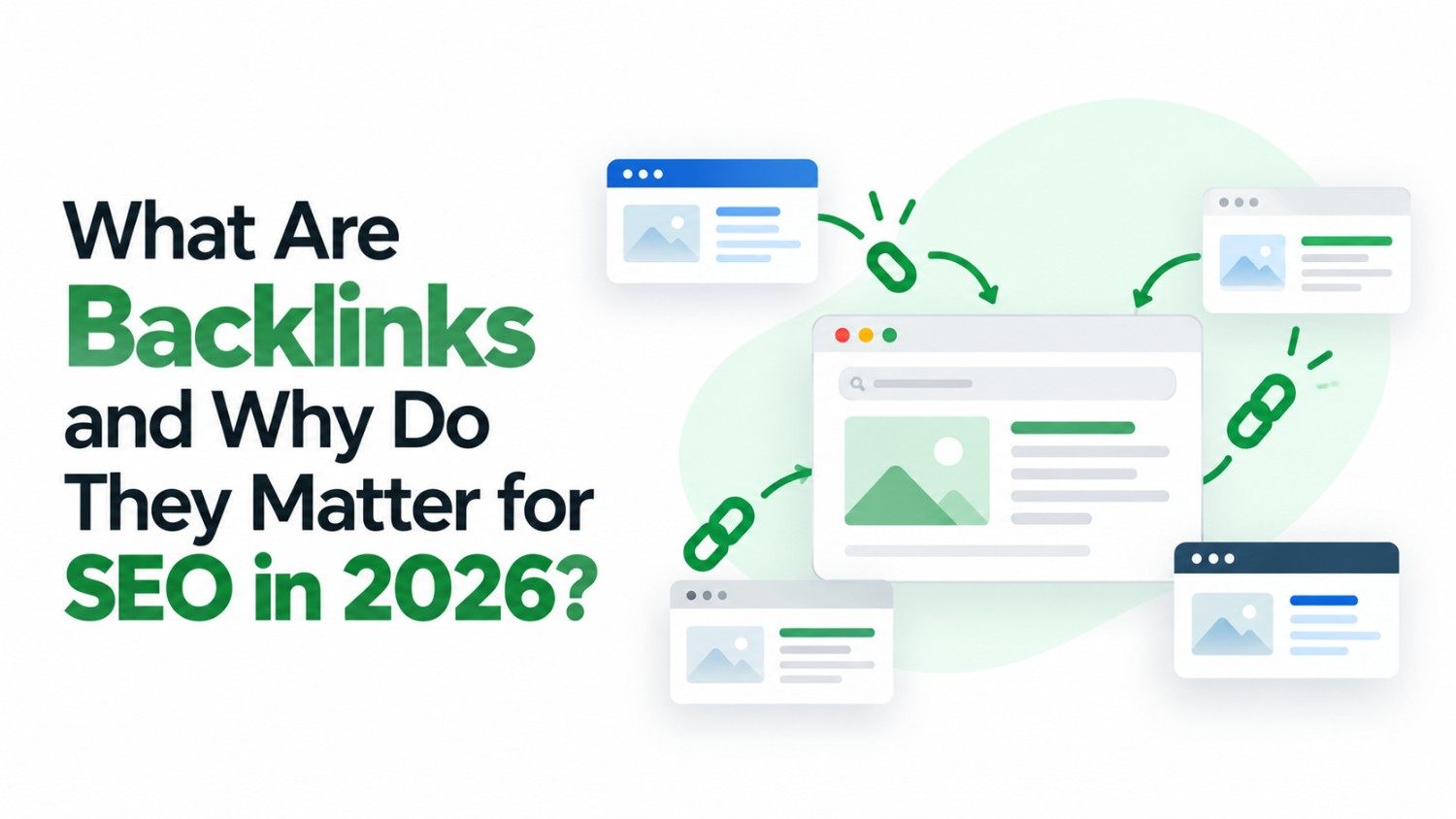 What are backlinks and why they matter for SEO in 2026, shown as websites linking to one another